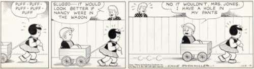 Ernie Bushmiller Nancy Daily Comic Strip Original Art date 2-16-46 (United Feature Syndicate, 1946).