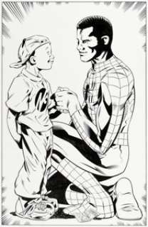 Mark Buckingham and Wayne Faucher Peter Parker: Spider-Man #35 End Splash Page 22 Original Art (Marvel, 2001).