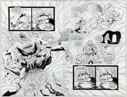 Bart Sears and Mark Pennington Violator #2 Double Page Spread 12-13 Original Art (Image, 1994).
