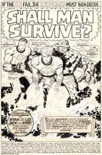 Jack Kirby and Joe Sinnott Fantastic Four #83 Splash Page 1 Original Art (Marvel, 1969).