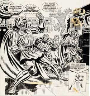 Jim Starlin, Al Milgrom, and Mike Esposito The Mighty World of Marvel #21 Fantastic Four and Dr. Doom Cover Original Art (Marvel UK, 1973).