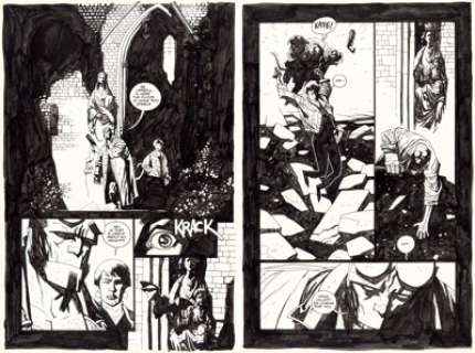 Mike Mignola Dark Horse Presents #89 Hellboy Story Pages 4-5 Original Art (Dark Horse, 1994). (Total: 2 Original Art)