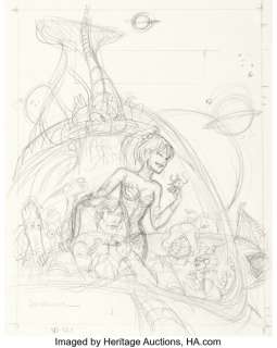 Jean-Claude Mézières Valérian et Laureline: L’Intégrale #6 Cover Preliminary Original Art (Dargaud, 2012). | Heritage