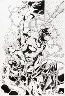 Mike Deodato Jr. and Joe Pimentel The Amazing Spider-Man #513 Splash Page 19 Original Art (Marvel, 2004).