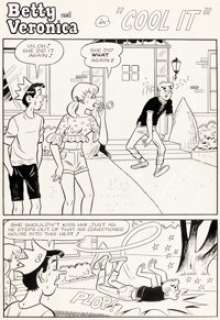 Dan DeCarlo and Rudy Lapick Archie‘s Girls Betty and Veronica #131 "Cool It" Complete 5-Page Story Original Art (Archie, 1966). (Total: 5 Original Art)