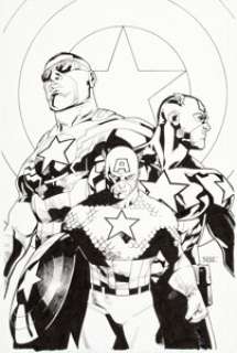 Mahmud Asrar Captain America: Sam Wilson #7 Variant Cover Original Art (Marvel, 2016).