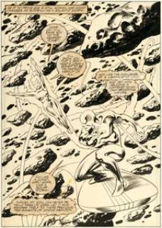 John Buscema and Vince Mielcarek Marvel Graphic Novel #38 Silver Surfer: Judgment Day Splash Page 12 Original Art (Marvel, 1988).
