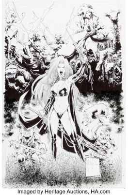 Whilce Portacio Lady Death: Imperial Requiem Variant Cover Original Art (Coffin, 2024).