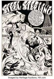 Irv Novick Zip Comics #32 Steel Sterling Splash Page 1 Original Art (Archie, 1942). | Heritage