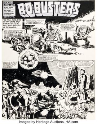 Mike McMahon 2000 AD and Starlord Prog #107 Ro-Busters Story Pages 1-2 Original Art (IPC/Fleetway, 1979). (Total: 2 Original Art)