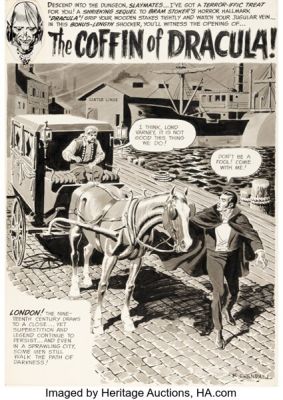 Reed Crandall Creepy #8 "The Coffin of Dracula" Splash Page 1 Original Art (Warren, 1966). | Heritage