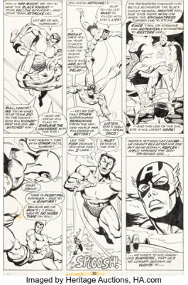 Bob Brown and Frank McLaughlin The Avengers #117 "Avengers / Defenders War" Story Page 17 Original Art (Marvel, 1973).