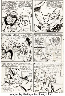 Jack Kirby and Chic Stone Fantastic Four #36 Medusa / Frightful Four First Appearance Issue Story Page 14 Original Art (Marvel, 1965).