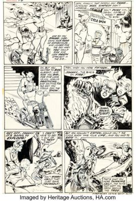 Mike Ploog Marvel Spotlight #5 Ghost Rider First Appearance Issue Story Page 8 Original Art (Marvel, 1972).
