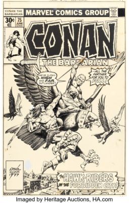Ernie Chan Conan the Barbarian #75 Cover Original Art (Marvel, 1977). | Heritage