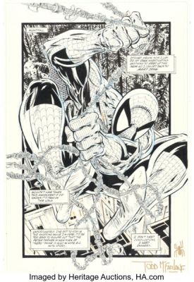 Todd McFarlane Spider-Man #9 Splash Page 11 Original Art (Marvel, 1991). | Heritage