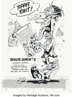 Rand Holmes Harold Hedd #2 Back Cover Illustration Original Art (Last Gasp, 1973). | Heritage