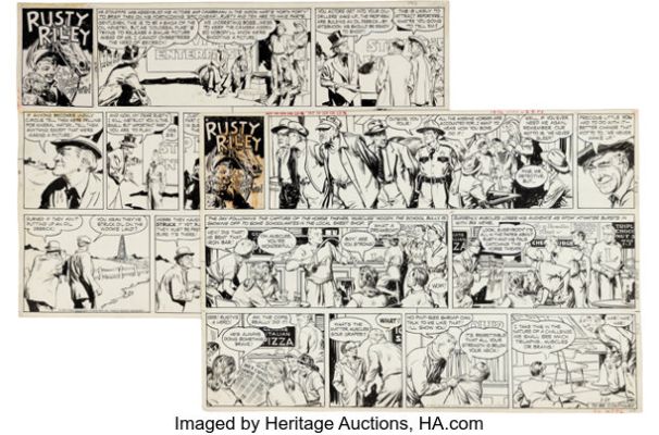 Frank Godwin Rusty Riley Sunday Comic Strips Original Art Group of 2 (King Features Syndicate, 1957-58). (Total: 2 Original Art)