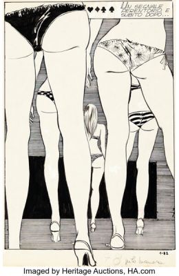 Milo Manara Genius #1 Splash Page 82 Original Art (Furio Viano Editoré, 1969). | Heritage