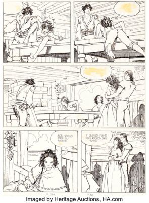 Milo Manara Indian Summer Story Page 90 Original Art (Corto Maltese #13, 1985). | Heritage