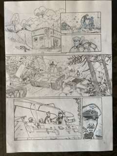 Sandro | Sandro - Planche originale crayonnée - Les Combattants du rail T2 - (2013) | Catawiki