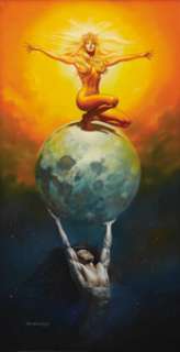 Boris Vallejo - "The Sun and the Moon" Painting Original Art (1987). Vive la difference as Boris - | Heritage