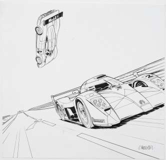 Papazoglakis, Christian | Papazoglakis, Christian - Original drawing - Cover - 24 Heures du Mans - (2016) | Catawiki