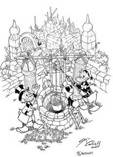 Sergio Cabella | Uncle Scrooge - Il pozzo delle monete - original inked unpublished drawing by Sergio Cabella - (2023) | Catawiki