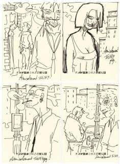 Druart, Fred (Toshy) - 4x original sketches "Groupe Tel-Aviv" - (1999) | Catawiki