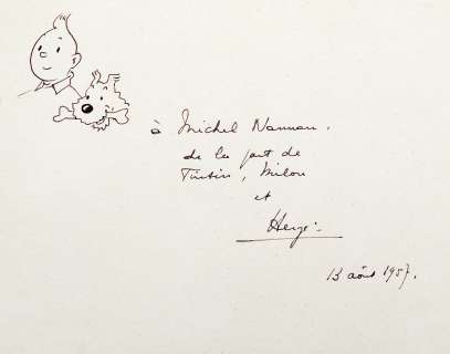 Hergé | Tintin l’affaire Tournesol eo B20 1956 agrémenté d’un dessin représentant | Septimus