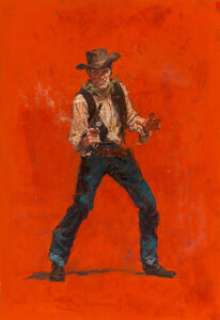 Tom Ryan (American, 1922-2011) Shooter, paperback cover Oil on board 22-1/2 x 17-1/2 inches (57.2 x 44.5 cm) -