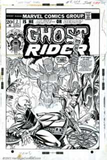 Gil Kane and Joe Sinnott - Original Cover Art for Ghost Rider #2 (Marvel, 1973). Ghost Rider is running with the - | Heritage