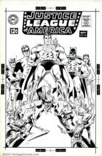 Carmine Infantino and Mike Sekowsky (attributed to) - Original Unused Cover Art for Justice League of America - | Heritage