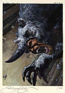 S BIANCHI MARVEL MASTERPIECES RHINO Trading Card Art