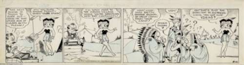 Bud Counihan - Original Comic Strip Art for Betty Boop Daily dated 11-16-34 (King Features Syndicate, 1934). One -