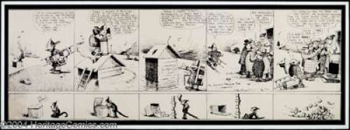 George Herriman - Original Comic Strip Art for The Dingbat Family Daily dated 1912 (New York Journal, 1912). One - | Heritage