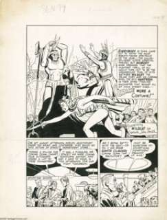 Irwin Hasen (attributed) - Wildcat Complete 7-page Story "Crime Wore a Costume!" Original Art (DC, -