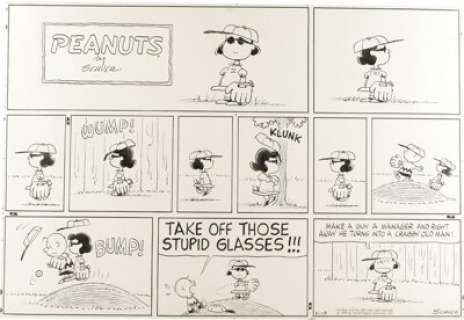 Charles Schulz - Peanuts Sunday Comic Strip Original Art, dated 6-13-65 (United Features Syndicate, 1965).  In this - | Heritage