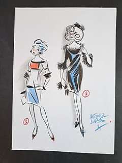 Lapone, Antonio - 1 Original colour drawing - Mondrian Fashion | Catawiki