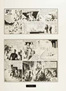 Alex Raymond - Flash Gordon Sunday Comic Strip With Matching Jungle Jim Topper, Original Art, dated 2-6-38 (King - | Heritage