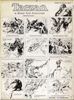 Hal Foster - Tarzan Sunday Comic Strip Original Art, dated 7-10-32 (United Features Syndicate, 1932). From an - | Heritage
