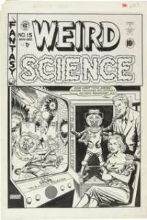 Al Feldstein Weird Science #15 (#4) Cover Original Art (EC, 1950). Legendary EC editor/writer/artist Al -