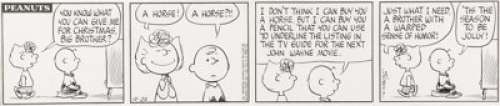 Charles Schulz Peanuts Daily Comic Strip Original Art, dated 12-22-71 (United Feature Syndicate, 1971). - | Heritage