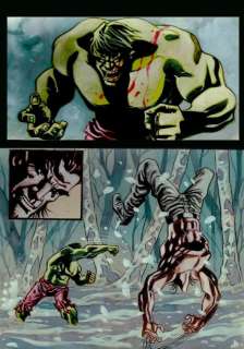 Caracuzzo, Giancarlo - 1 Original colour page - Hulk, Wolverine - Hulk vs Wolverine, illustrazione originale a tempera - 2011 | Catawiki