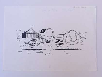 Janvier, Michel | Original illustration  - Rataplan volume 4  - De clown  - (1993) | Catawiki