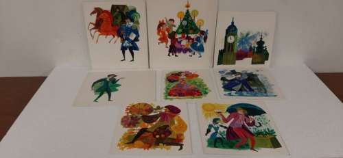 Sgrilli, Roberto - 8 Original colour drawing - La diligenza dei 12 posti - 1970 | Catawiki