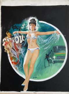 Carlo Jacono - Original cover for Segretissimo n. 378 "Nick Carter, niente colpi di testa". Cm. 33,5x45. Gouache on board. Signed. Mint