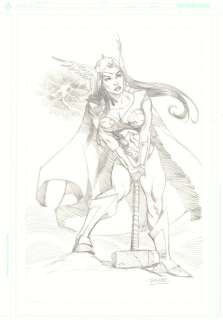 Rags Morales | Wonder Woman Thor Amalgam Pencil Art Commission - Signed | Anthony’s Comic Book Art