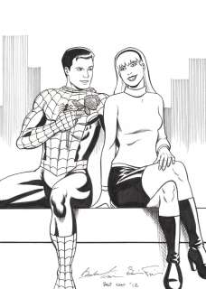 Brendon And Brian Fraim - Spider-Man & Gwen Stacy Commission - 2012 Signed