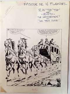 Studio Marcello - 16x Original comic art pages  - a complete story  - Rintintin et Rusty  - Le cauchemar ou Les trois sosies  - Rintintin Géant 77  - (1966)